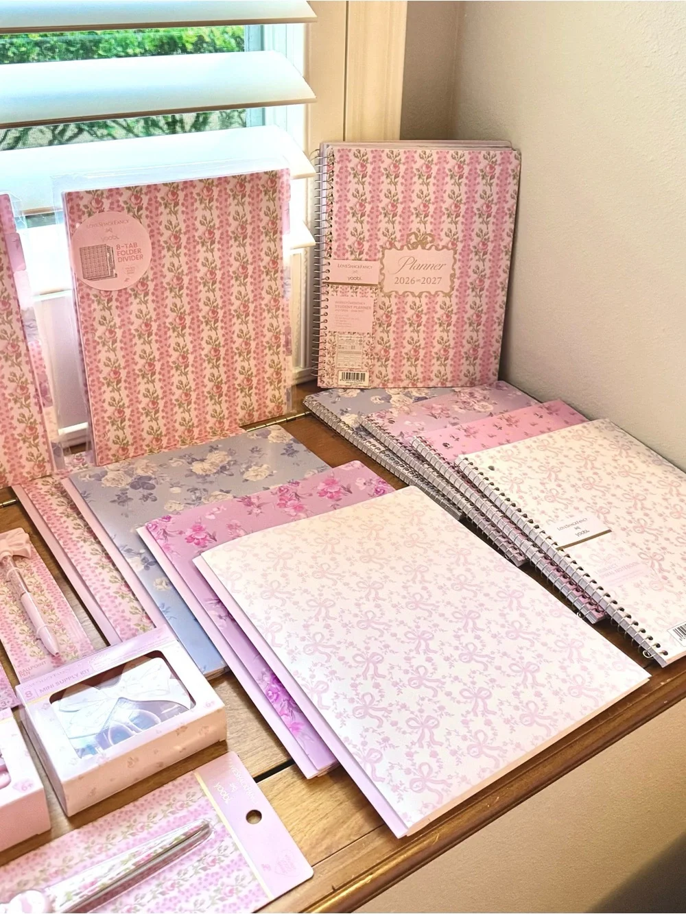 LoveShackFancy Floral 24-Piece Notebook Binder & Stationery School Office Bundle